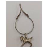 Sterling Silver Horse Clip Pendant 925 Intricate Design
