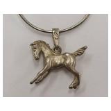 Sterling Silver Horse Clip Pendant 925 Intricate Design