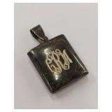 Vintage Sterling Silver Monogram Locket Pendant