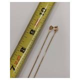 Gold Tone Sterling Sliver Pendant Necklace Medallion Filigree Flower Design Set w/ Gemstones