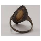 Vintage Marquise Mother of Pearl Sterling Silver Ring
