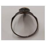 Vintage Marquise Mother of Pearl Sterling Silver Ring