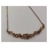 Elegant Gold Toned Sterling Silver Floral Necklace