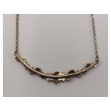 Elegant Gold Toned Sterling Silver Floral Necklace