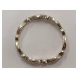 Sterling Silver Ring with Elegant Bezels and Round Accents