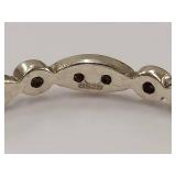 Sterling Silver Ring with Elegant Bezels and Round Accents