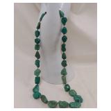 Vintage Turquoise Bead Necklace with Sterling Clasp