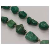 Vintage Turquoise Bead Necklace with Sterling Clasp