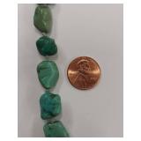 Vintage Turquoise Bead Necklace with Sterling Clasp