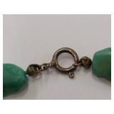 Vintage Turquoise Bead Necklace with Sterling Clasp