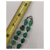 Vintage Turquoise Bead Necklace with Sterling Clasp