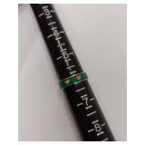 Vintage Mexico Sterling Silver Ring with Colorful Heart inlay