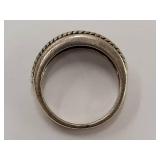 Elegant Silver Band with Blue Stones Ring