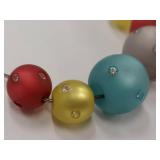 Colorful Beaded Sterling Silver Necklace with Rhinestone Accents