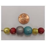 Colorful Beaded Sterling Silver Necklace with Rhinestone Accents