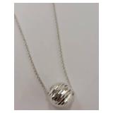 Sterling Silver Ball Pendant Necklace FAS 925 Thai Design
