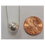 Sterling Silver Ball Pendant Necklace FAS 925 Thai Design