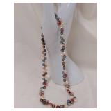 Sterling Silver, Multicolored Freshwater Pearl Necklace