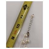 Sterling Silver Pearl Necklace Adored with Rhinestones