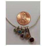 Multi-Gemstone Sterling Silver Necklace