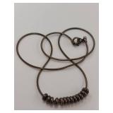 925 Sterling Silver Chain Necklace with Sterling Beads