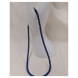 Blue Bead Necklace with Sterling Silver Clasp