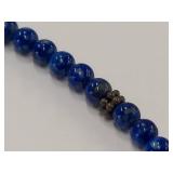 Blue Bead Necklace with Sterling Silver Clasp