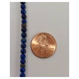 Blue Bead Necklace with Sterling Silver Clasp