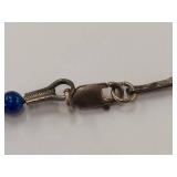 Blue Bead Necklace with Sterling Silver Clasp