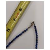 Blue Bead Necklace with Sterling Silver Clasp