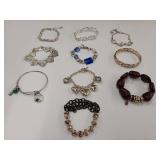 Costume Jewelry Bracelets Assortment 10 Items