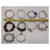 Costume Jewelry Bracelets Assortment 10 Items