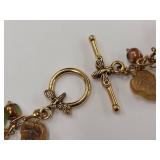 Huge Statement Multicolor Glass Leaf Bead Necklace with Elephant Pendant