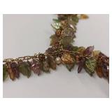 Huge Statement Multicolor Glass Leaf Bead Necklace with Elephant Pendant