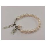 Elegant Cultured Pearl Bracelet with Wish Charm