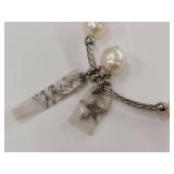 Elegant Cultured Pearl Bracelet with Wish Charm