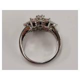 Multicolored CZ Gemstone Floral Ring