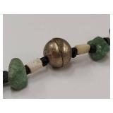 Vintage Artisan Necklace with Metal Tribal Pendant