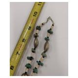 Vintage Artisan Necklace with Metal Tribal Pendant