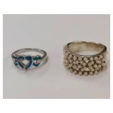 Lot of 40+ Fashion Costume Jewelry Rings & Some Sterling Silver Rings