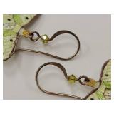 Sterling Silver Luna Moth Design Enamel Earrings