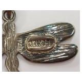 Sterling Silver Dragonfly Pendant with Opal Inlays