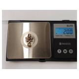 Elegant Sterling Silver Gold Tone Floral Pendant