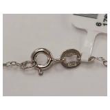 Sterling Silver Necklace with Genuine Blue Topaz Pendant