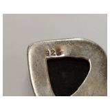 Elegant Sterling Silver Pendant with Black Stones