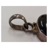 Elegant Sterling Silver Pendant with Black Stones