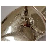 Sterling Silver Vintage Fan Shape Earrings Screw Back