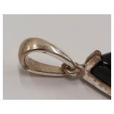 Djoy Sterling Silver Black Teardrop Pendant 925