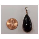 Djoy Sterling Silver Black Teardrop Pendant 925