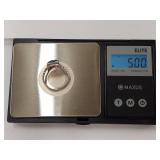 Vintage Blue Stone Ring with Intricate Sterling Silver Band